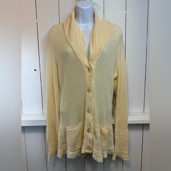 NWT Lauren Ralph Lauren Morton Cardigan Sweater Linen Women’s Large - Picture 3 of 12